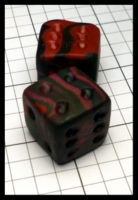 Dice : Dice - My Designs - Red Green Maroon and Purple Clay Small - Aug 2015